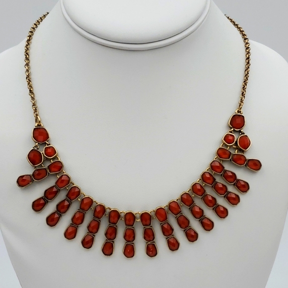 Lucky Brand Dark Orange Rhinestone Necklace - Picture 4 of 7